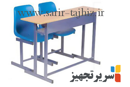 میز و نیمکت فایبرگلاس دو نفره LX متصل به هم کد B025